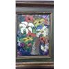 Image 2 : Original Floral Framed Oil on Canvas (13" X 15" framed)