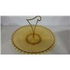 Image 2 : Art Deco Yellow Glass Candlewick Serving Plate (12" diameter)