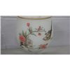 Image 2 : Satin Glass Bird and Flower Motif Stemmed Bowl (8.75" high)