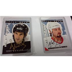 Dennis Savard and Martin LaPointe Hand Signed Cards