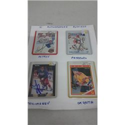 4 Hand Signed Russian Players Hockey Cards