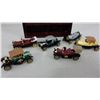 Image 3 : Set of 6 Miniature Cars in Display Cabinet