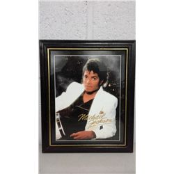 Michael Jackson Framed Photo (facsimile signature) (9.5" X 11.5" including frame)