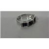 Image 2 : Sterling Silver Ring With Genuine Sapphires & C.Z. Replacement Value $1,000) (size 7.75)