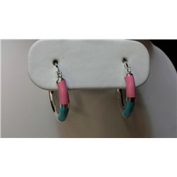 Sterling Silver and Enamel Earrings