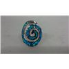 Image 1 : Sterling Silver Swirl Ring With Blue Fire Opal (size 7)