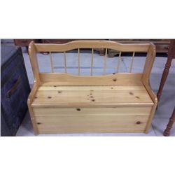 Child's Pine Bench With Storage