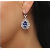 Image 2 : 14KT White Gold 10.62ctw Tanzanite and Diamond Earrings