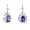 Image 3 : 14KT White Gold 10.62ctw Tanzanite and Diamond Earrings