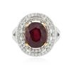 Image 1 : 14KT Yellow and White Gold 6.63ct Ruby and Diamond Ring