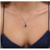 Image 1 : 14KT White Gold 3.86ct Tanzanite and Diamond Pendant With Chain