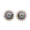 Image 1 : 14KT Yellow Gold Pearl and Diamond Earrings