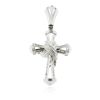 Image 2 : 14KT White Gold 1.17ctw Diamond Cross Pendant