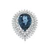 Image 1 : 14KT White Gold 14.73ct Topaz and Diamond Ring