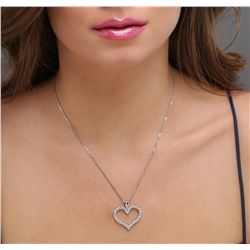 14KT White Gold 1.17ctw Diamond Heart Pendant With Chain