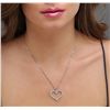 Image 1 : 14KT White Gold 1.17ctw Diamond Heart Pendant With Chain