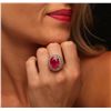 Image 2 : 14KT Rose Gold 12.37ct Ruby and Diamond Ring