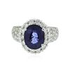 Image 3 : 14KT White Gold 4.79ct Sapphire and Diamond Ring