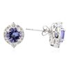 Image 2 : 14KT White Gold 2.38ctw Tanzanite and Diamond Earrings