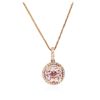 Image 4 : 14KT Rose Gold 3.23ct Topaz and Diamond Pendant With Chain