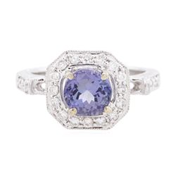 14KT White Gold 1.61ct Tanzanite and Diamond Ring