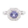 Image 1 : 14KT White Gold 1.61ct Tanzanite and Diamond Ring