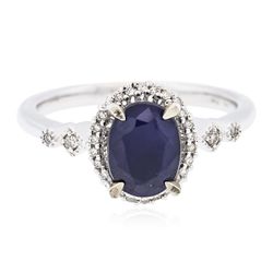 14KT White Gold 1.75ct Sapphire and Diamond Ring