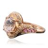 Image 2 : 14KT Rose Gold 1.68ct Morganite, Pink Sapphire and Diamond Ring