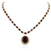Image 1 : 14KT Yellow Gold 44.70ctw Ruby and Diamond Necklace