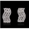 Image 3 : 18KT White Gold 1.44ctw Diamond Earrings