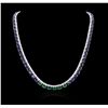 Image 3 : 14KT White Gold 57.60ctw Sapphire, Emerald and Diamond Necklace