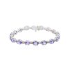 Image 3 : 14KT White Gold 14.98ctw Tanzanite and Diamond Bracelet