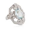 Image 2 : 14KT White Gold 4.51ct Aquamarine and Diamond Ring