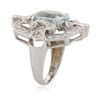 Image 5 : 14KT White Gold 4.51ct Aquamarine and Diamond Ring