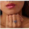 Image 2 : 14KT White Gold 1.59ct Tanzanite and Diamond Ring