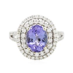 14KT White Gold 2.52ct Tanzanite and Diamond Ring