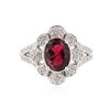 Image 3 : 14KT White Gold 1.97ct Rubellite and Diamond Ring