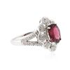 Image 4 : 14KT White Gold 1.97ct Rubellite and Diamond Ring