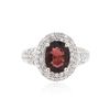 Image 1 : 14KT White Gold 2.03ct Rubellite and Diamond Ring