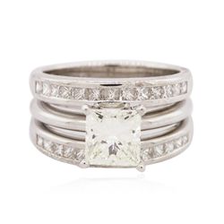 Platinum and 14KT White Gold 2.72ctw Diamond Wedding Ring Set