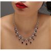 Image 2 : 14KT White Gold 9.67ctw Sapphire and Diamond Necklace
