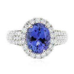 14KT White Gold 2.88ct Tanzanite and Diamond Ring