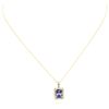 Image 3 : 14KT Yellow Gold 3.96ct Tanzanite and Diamond Pendant with Chain