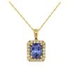 Image 4 : 14KT Yellow Gold 3.96ct Tanzanite and Diamond Pendant with Chain