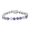 Image 3 : 14KT White Gold 14.58ctw Tanzanite and Diamond Tennis Bracelet
