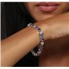 Image 5 : 14KT White Gold 14.58ctw Tanzanite and Diamond Tennis Bracelet