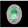 Image 3 : 14KT White Gold GIA Certified 6.28ct Emerald and Diamond Ring