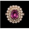 Image 1 : 14KT Rose Gold 2.87ct Pink Sapphire and Diamond Ring
