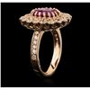 Image 3 : 14KT Rose Gold 2.87ct Pink Sapphire and Diamond Ring