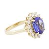 Image 2 : 14KT Yellow Gold 2.24ct Tanzanite and Diamond Ring